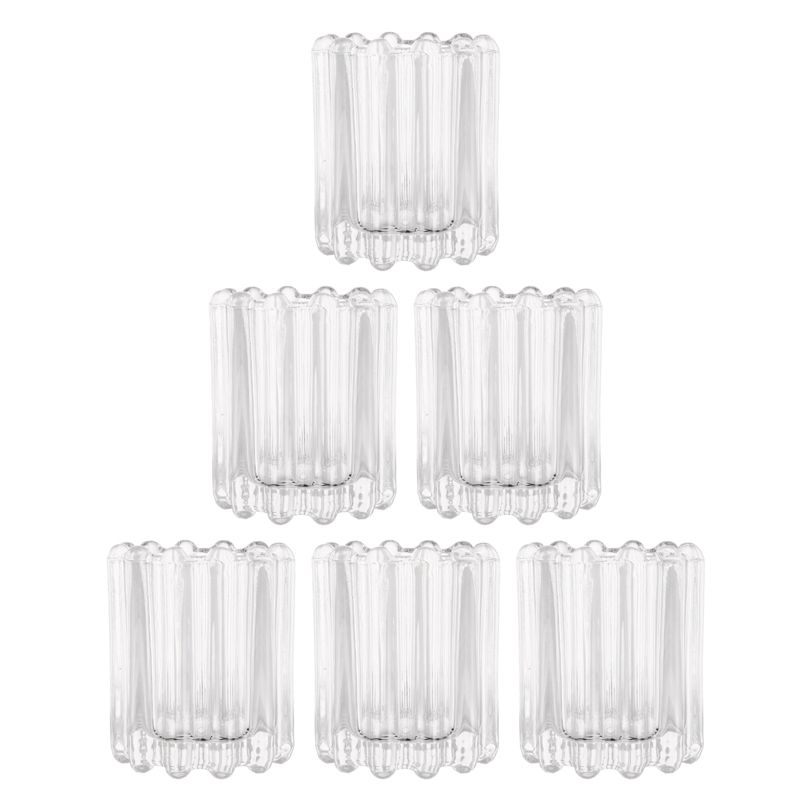 Vintage Lighting Decor - 6Pcs Clear Glass Vintage Holders Tea