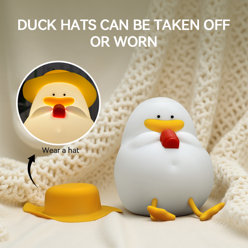 Lighting Decoration For Home - Happy Duck Night Light,Touch-Control Bedside Lamp,Chargable