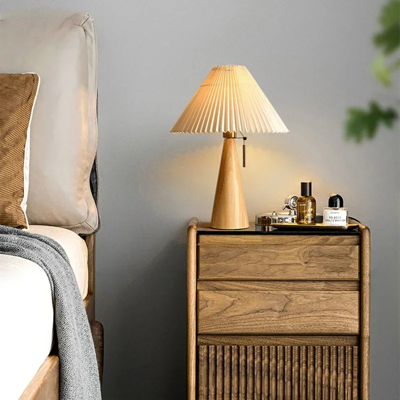 Lighting Decoration For Home - Retro Pleated Table Lamp Nordic Solid
