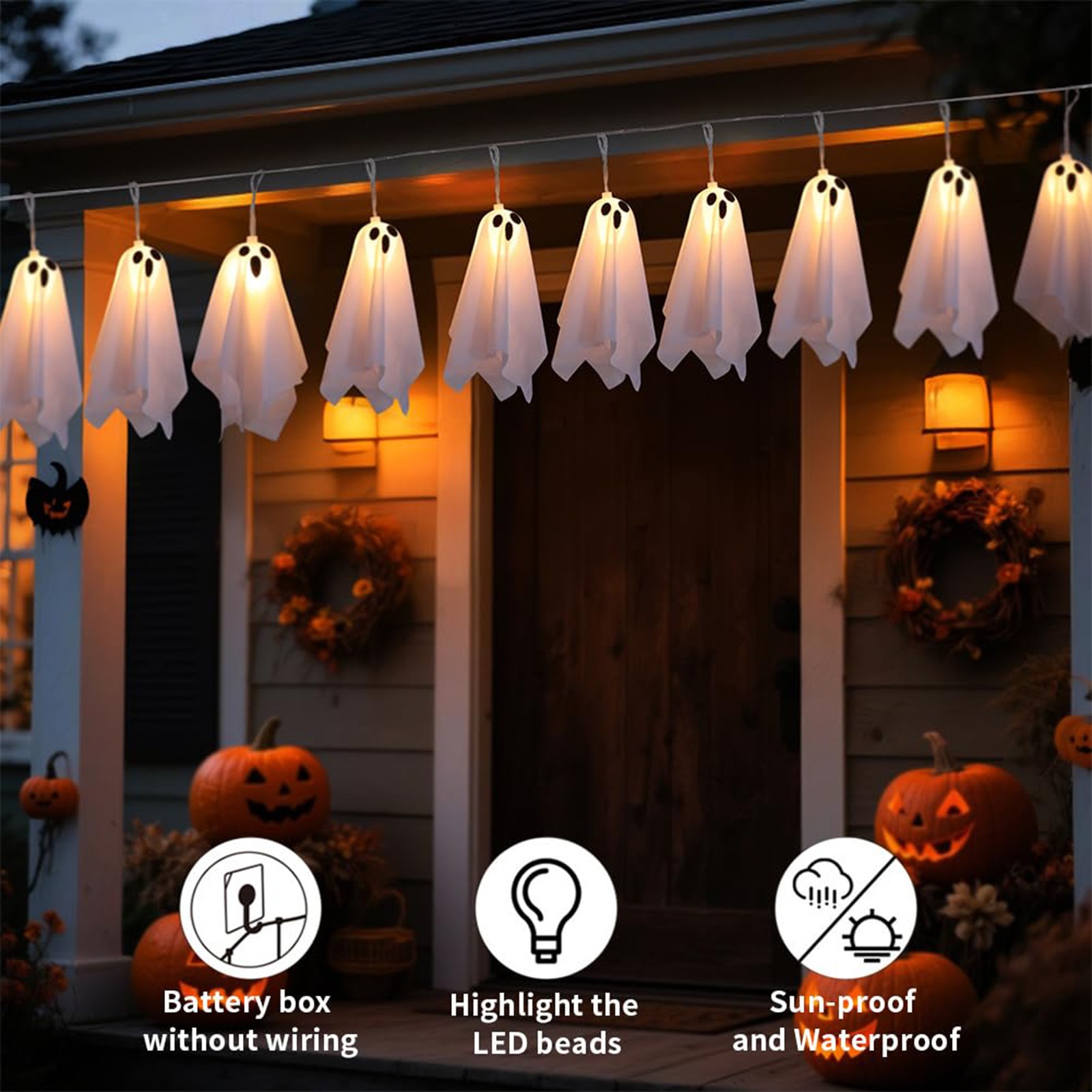 Lighting Decor House - Haunted House Decor Halloween Ghost White