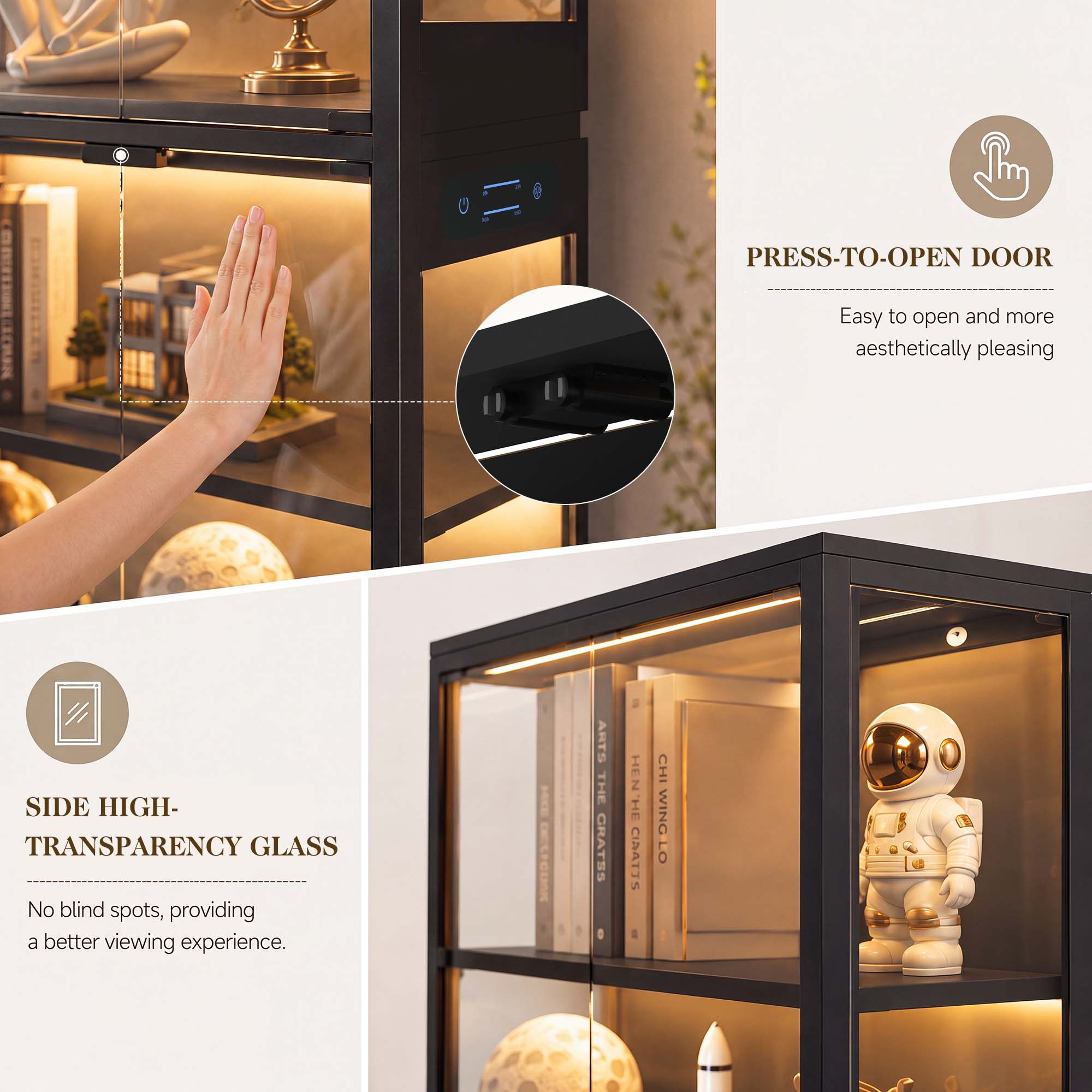 TCGBKAF 5‑Tier Display Cabinet - Lighting Decoration For Home recension och pris