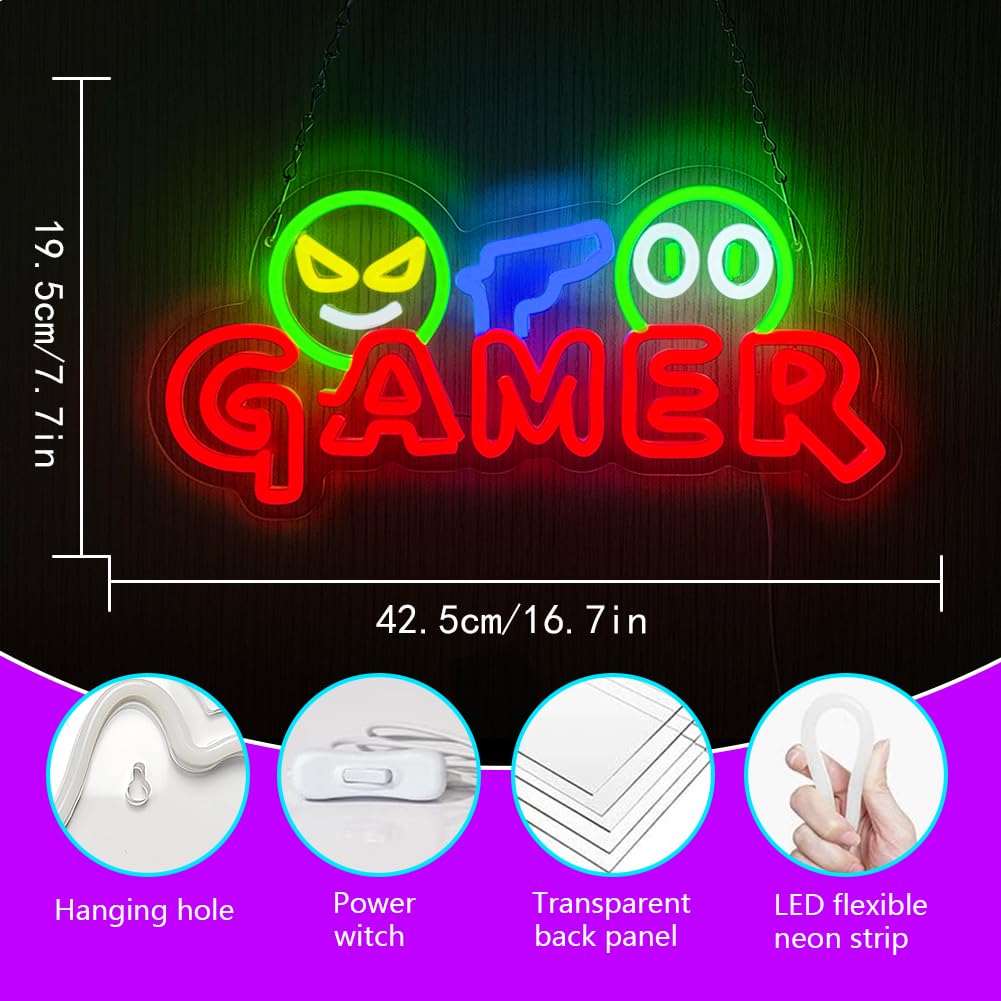 Gamer Neon Sign LED Wall Light - Lighting Decoration Wedding recension och pris