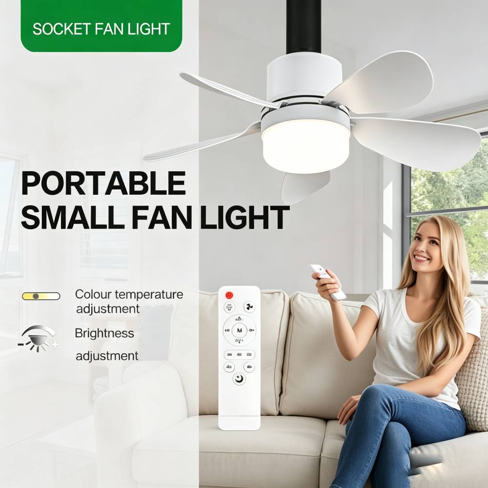 Socket Fan Light with Remote,  - Lighting Decoration For Home recension och pris