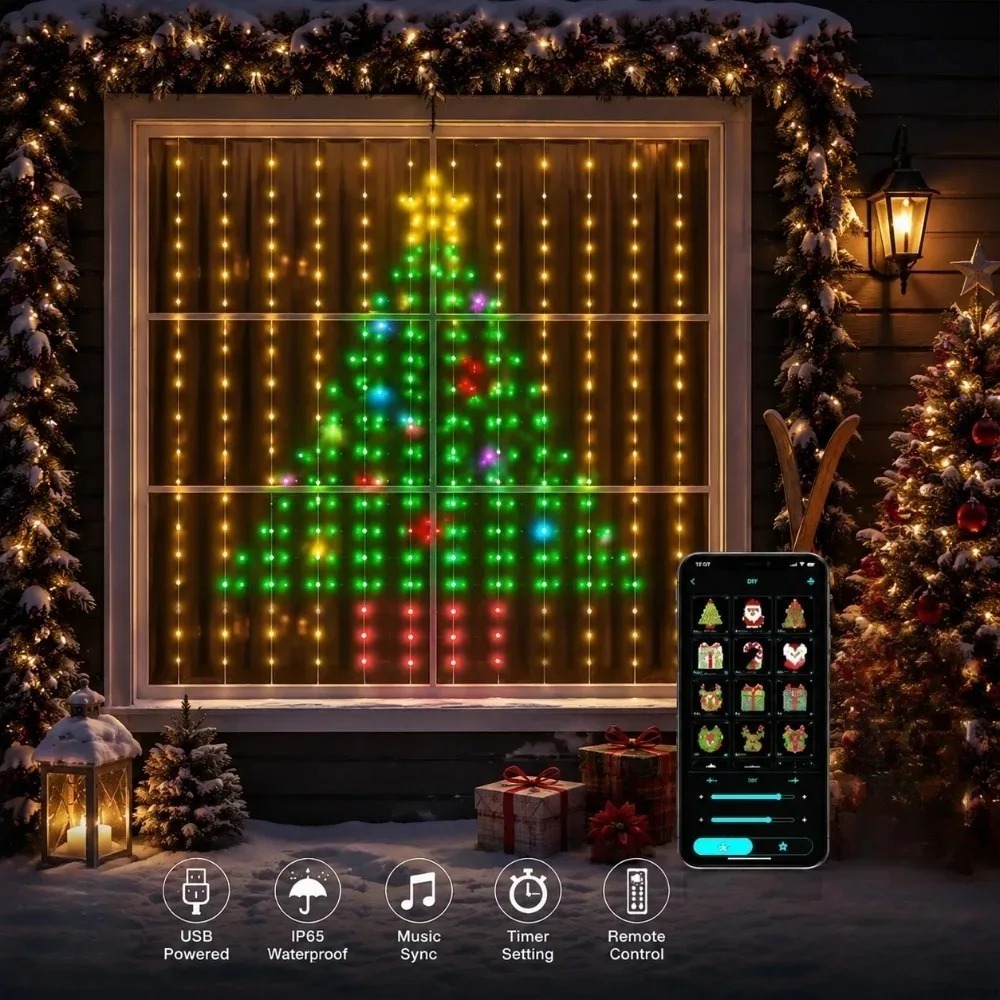 LED Pixel Curtain Lights Bluet - Lighting Decoration For Home recension och pris