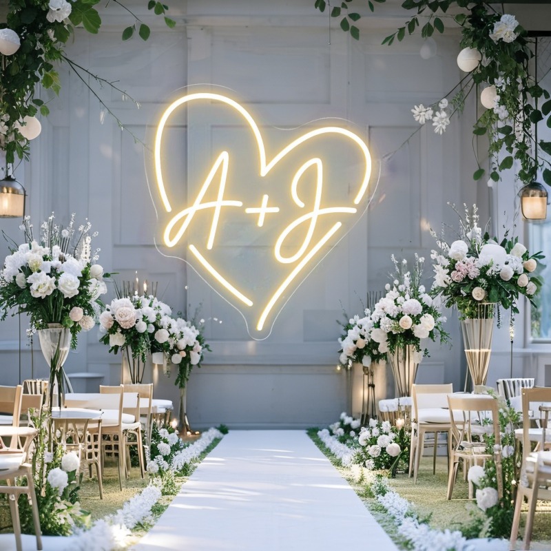 Custom Initials Heart LED Neon - Lighting Decoration Wedding recension och pris