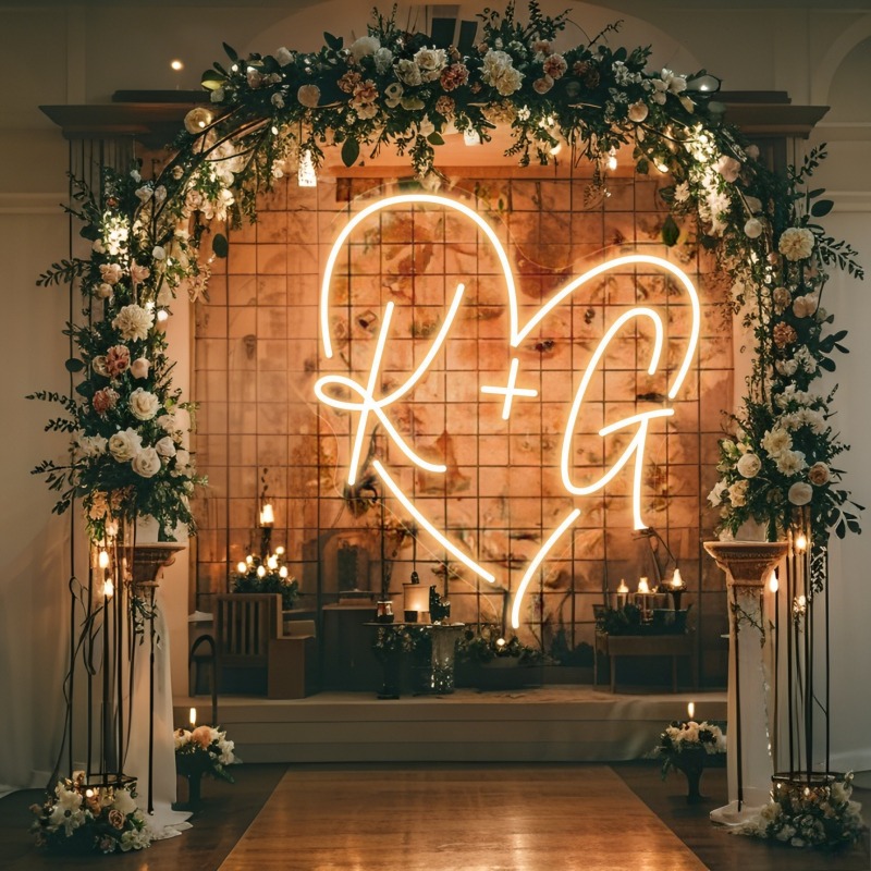 Custom Initials Heart LED Neon - Lighting Decoration Wedding recension och pris