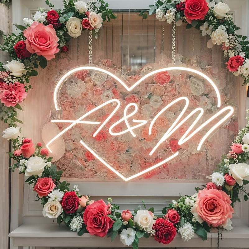 Custom Initials Heart LED Neon - Lighting Decoration Wedding recension och pris