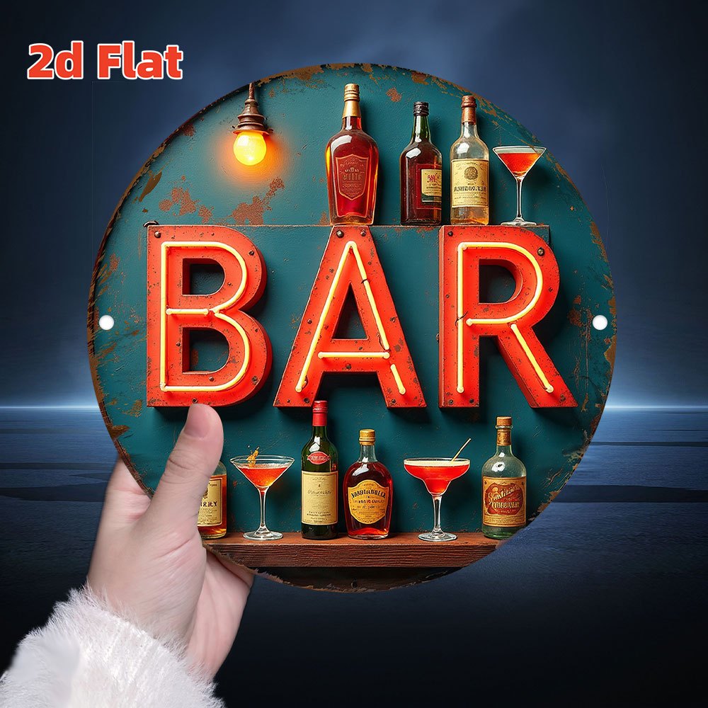 2D Metal Sign, Vintage Neon Ba - Vintage Lighting Decor recension och pris