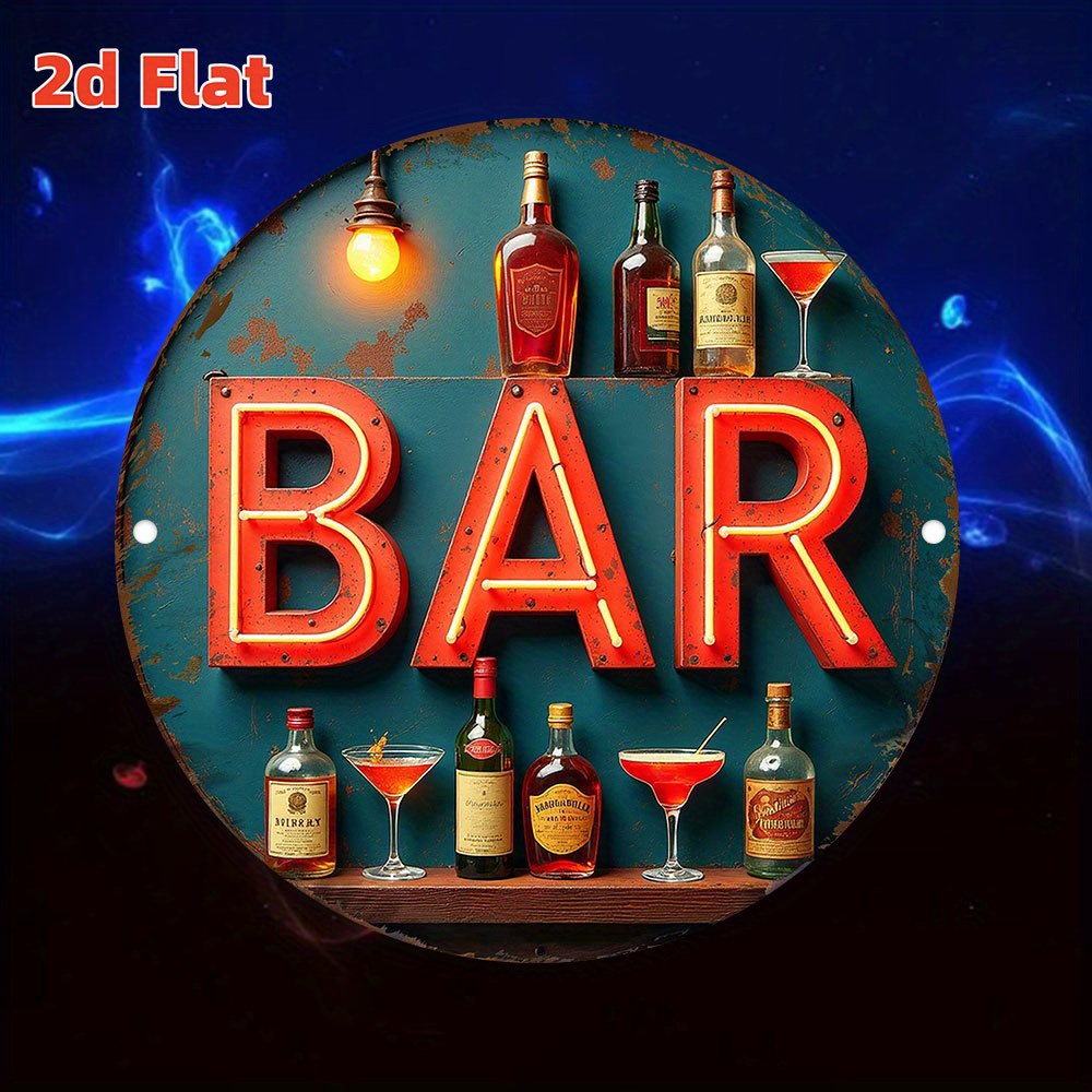 2D Metal Sign, Vintage Neon Ba - Vintage Lighting Decor recension och pris