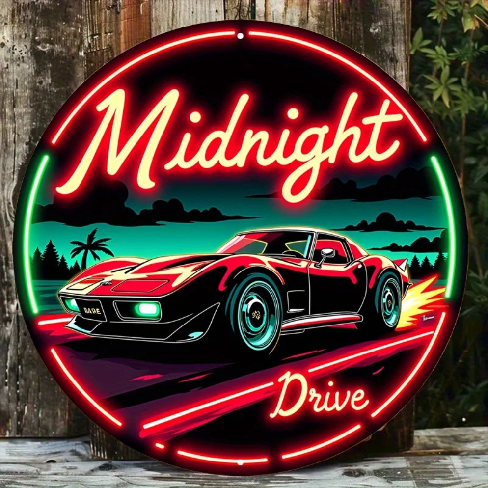 Vintage Neon Car Sign Midnight - Vintage Lighting Decor recension och pris