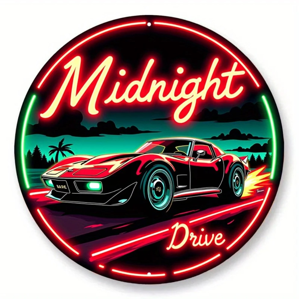 Vintage Neon Car Sign Midnight - Vintage Lighting Decor recension och pris