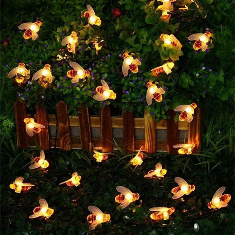 20/50/100 LED Cute Solar Bee F - Lighting Decor For Wedding recension och pris