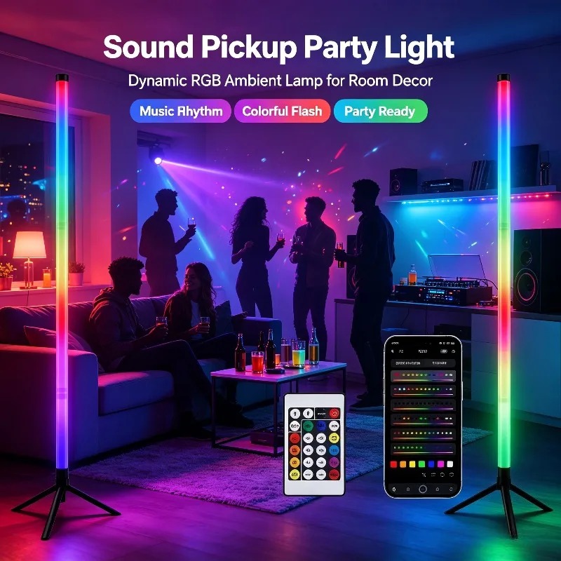 2PCS 120CM RGB Floor Lamp, Sou - Lighting Decoration For Home recension och pris