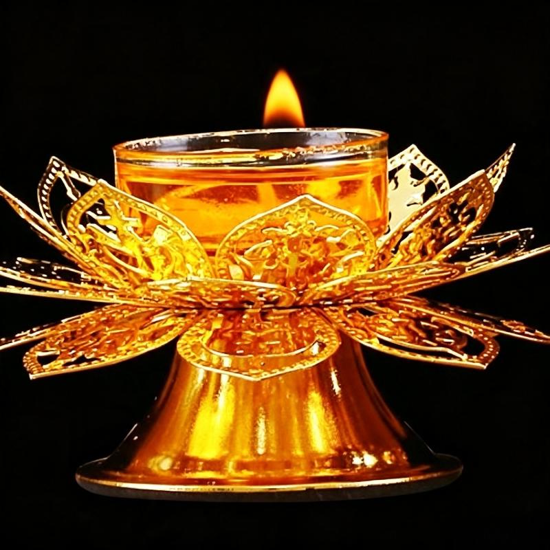 Tea Light Holder Gold Lotus De - Vintage Lighting Decor recension och pris