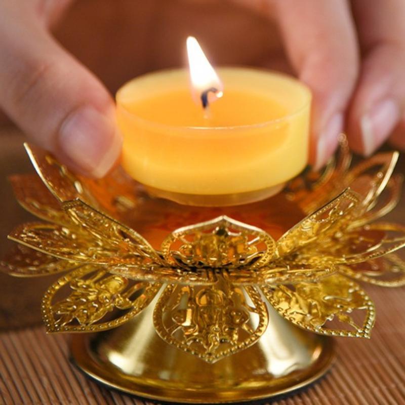 Tea Light Holder Gold Lotus De - Vintage Lighting Decor recension och pris