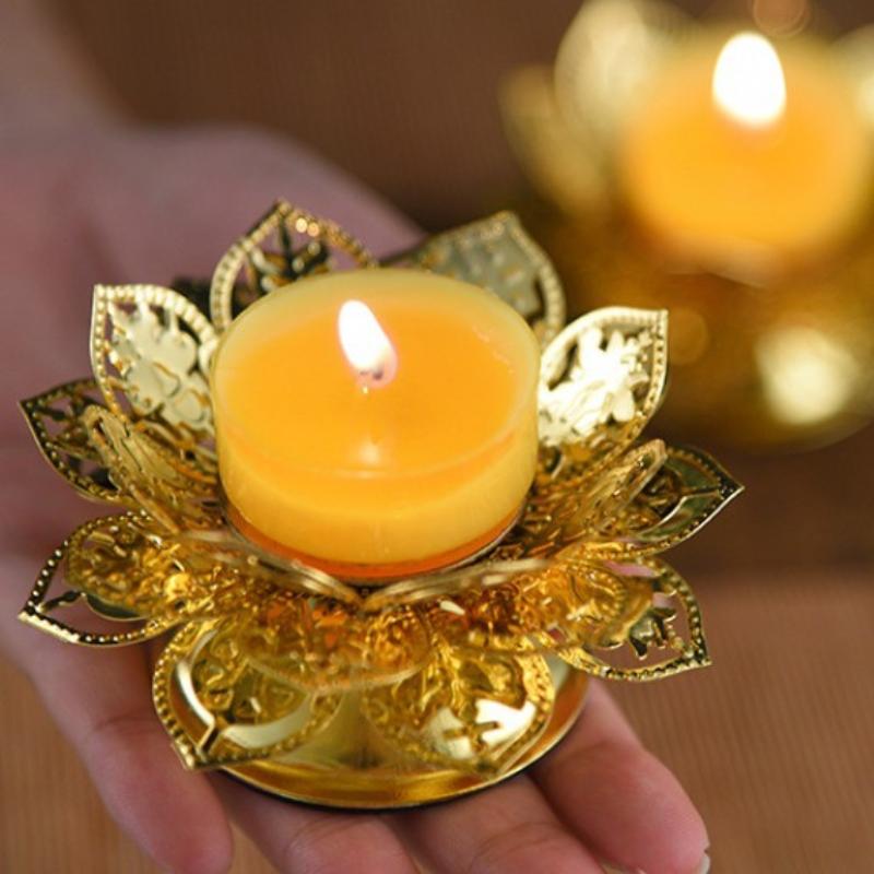 Tea Light Holder Gold Lotus De - Vintage Lighting Decor recension och pris
