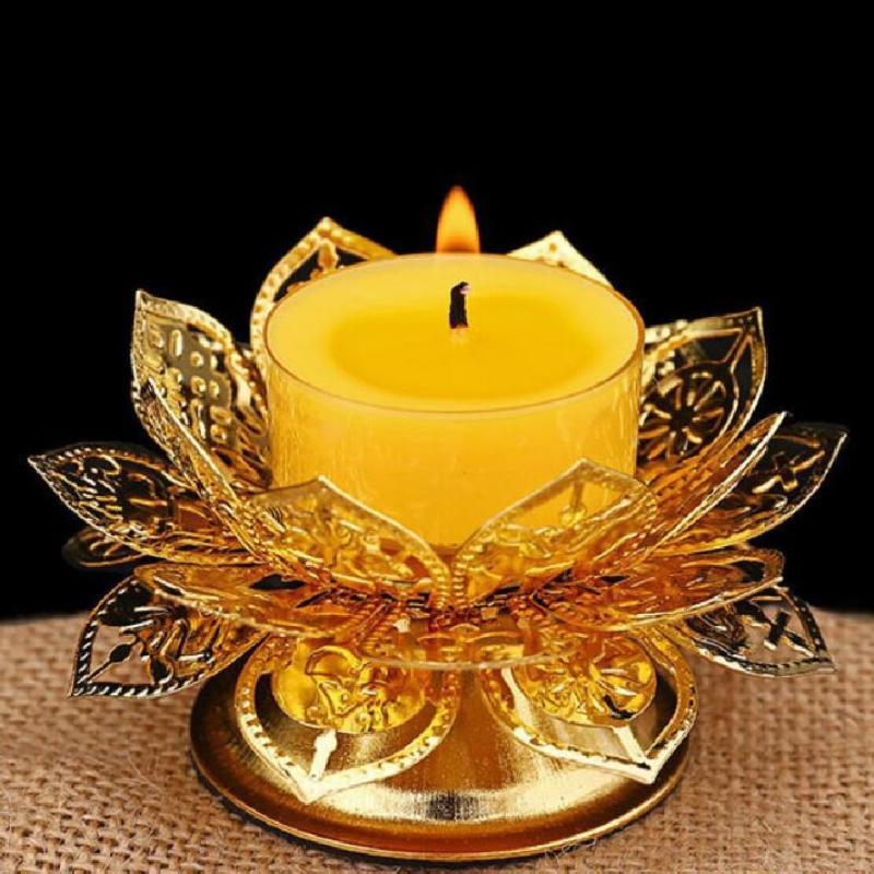Tea Light Holder Gold Lotus De - Vintage Lighting Decor recension och pris