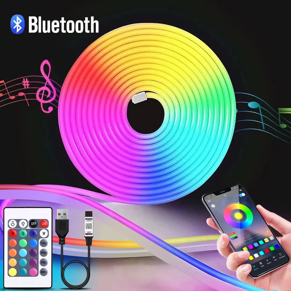 1-5m RGB LED Neon Strip Light  - Lighting Decoration For Home recension och pris